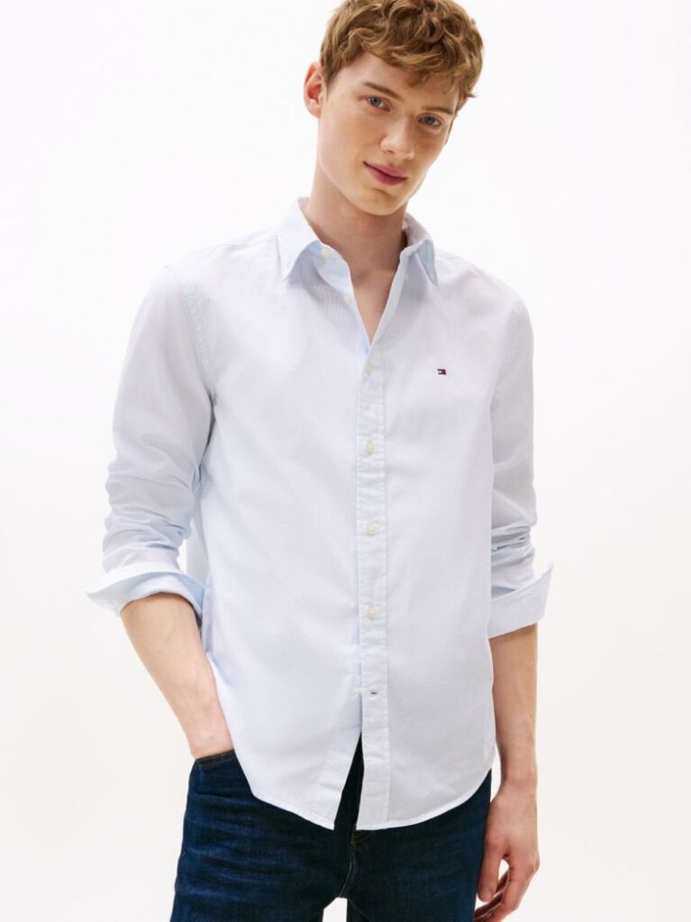 White TH Flex Regular Fit Print Shirt  Men