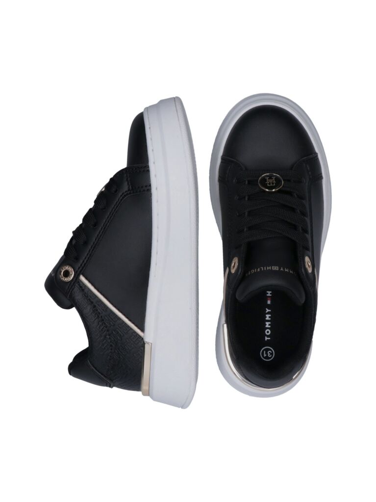 Μαύρο TH Monogram Δετά Sneakers  Κορίτσια