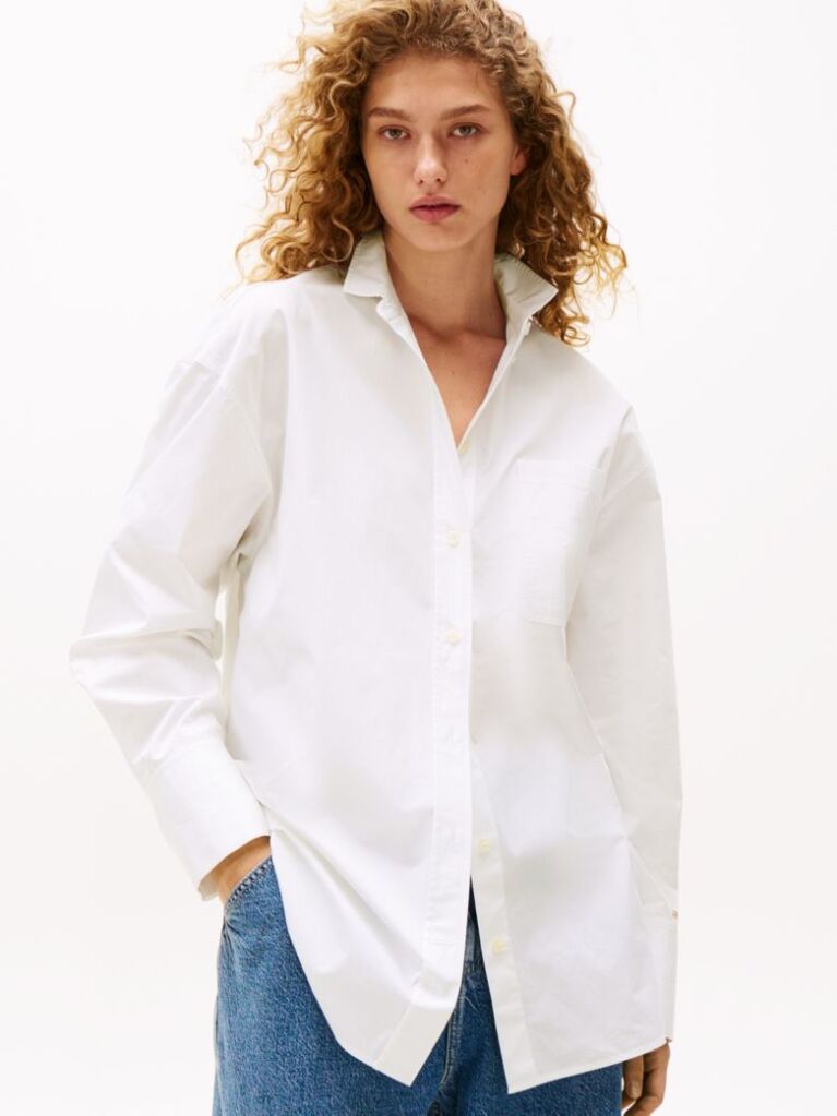White The Sofia Capsule Oversized Boyfriend Shirt  Women