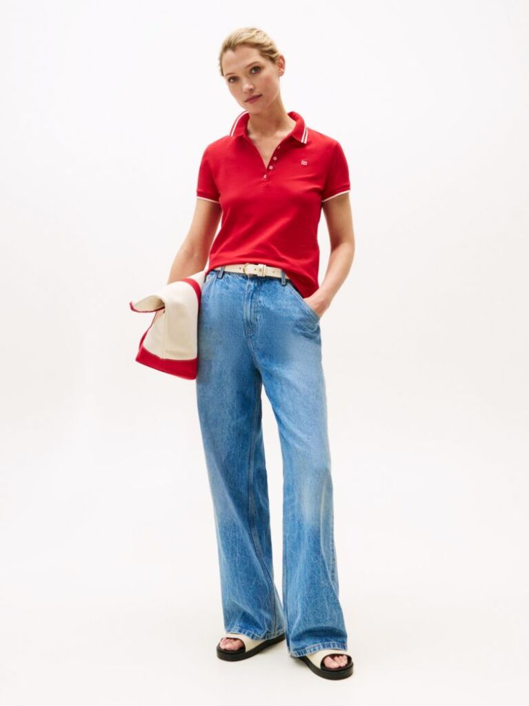 Blue Mid Rise Loose Wide Leg Jeans  Women