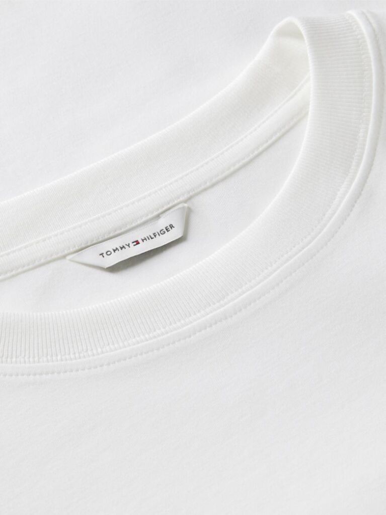 Άσπρο Boxy T-Shirt Με Πλέξη Interlock  Γυναίκες
