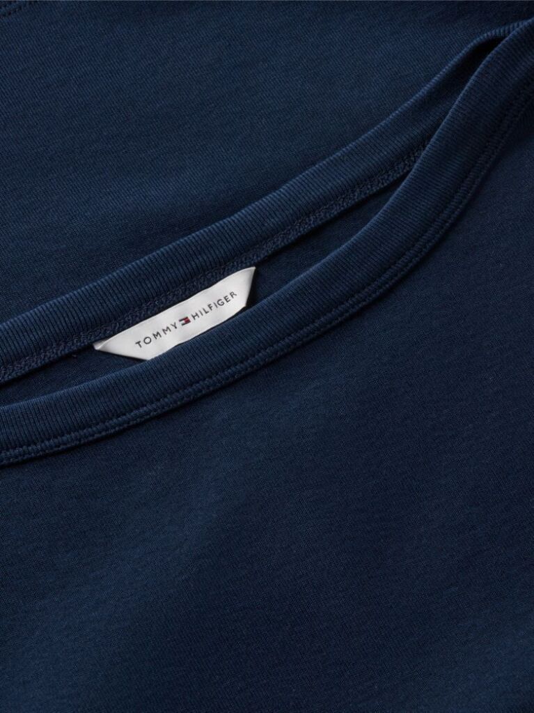 Μπλε T-Shirt Με Χρυσά Κουμπιά Και Ανοιχτή Λαιμόκοψη  Γυναίκες
