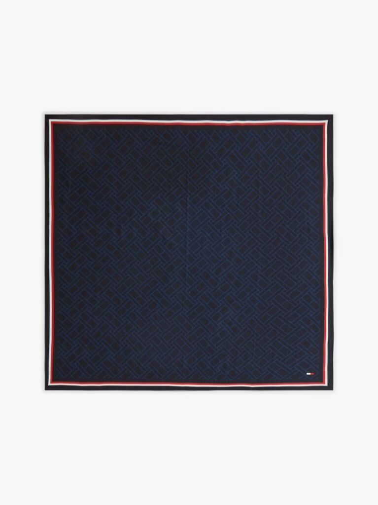 Μπλε Hilfiger Τετράγωνο Φουλάρι Με Σημαία  Άνδρες