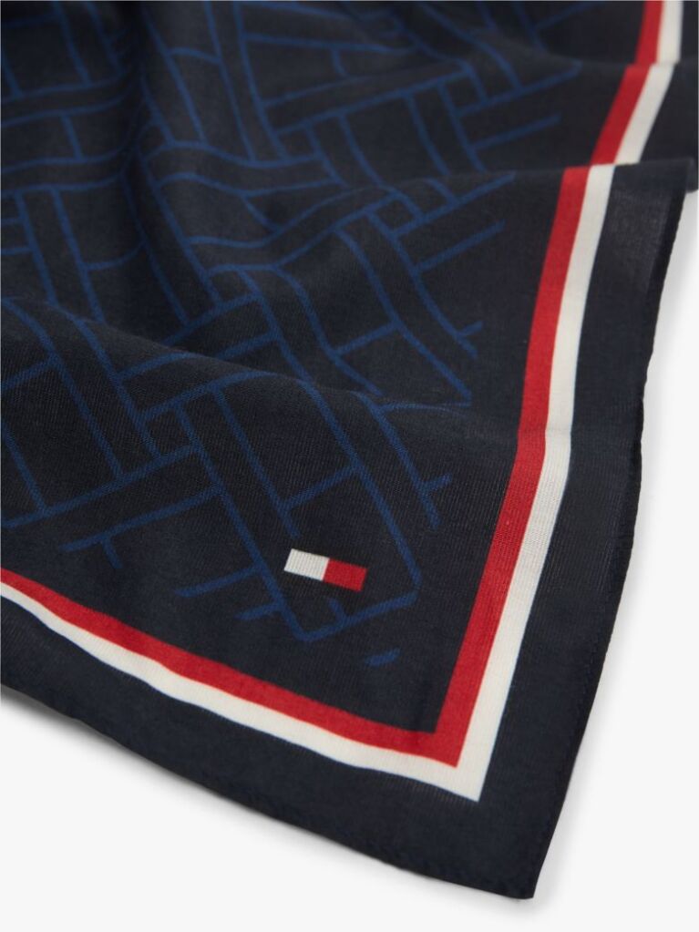 Μπλε Hilfiger Τετράγωνο Φουλάρι Με Σημαία  Άνδρες