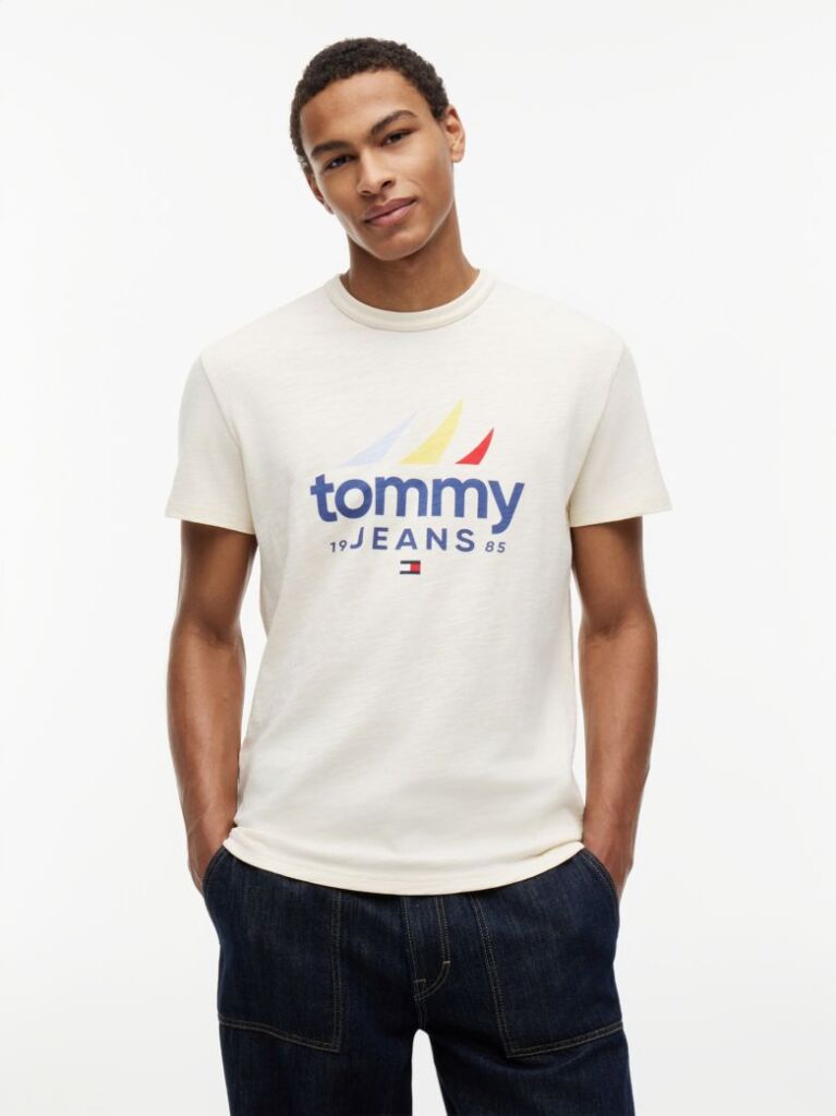 Beige Textured Jersey T-Shirt  Men