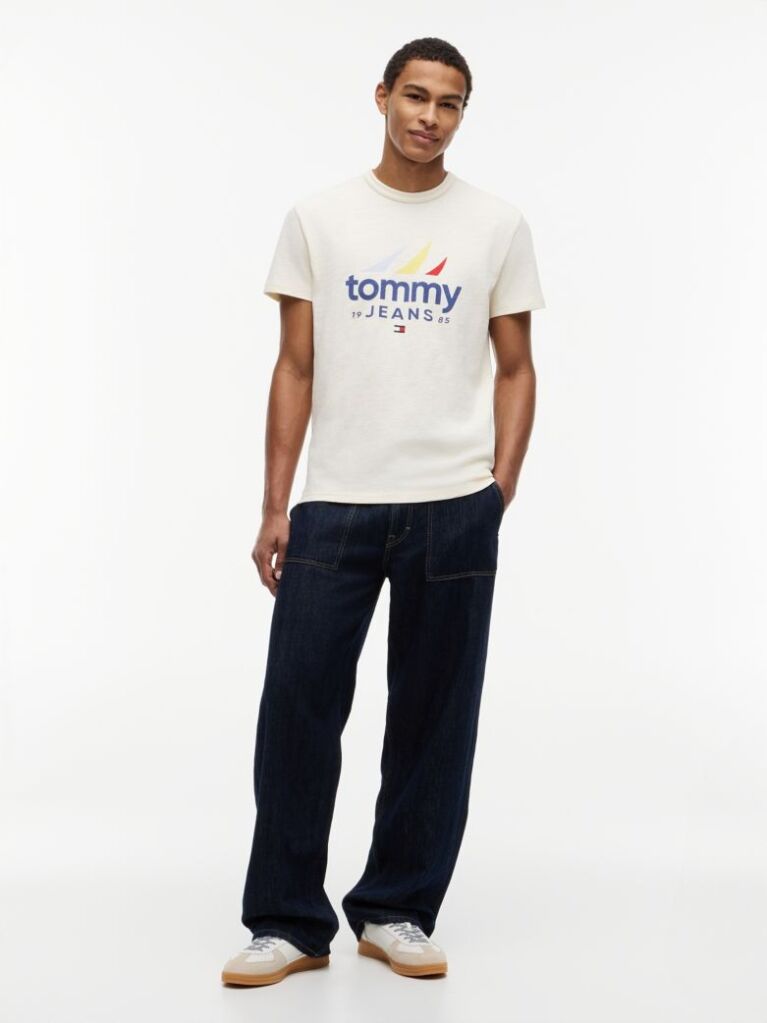 Beige Textured Jersey T-Shirt  Men