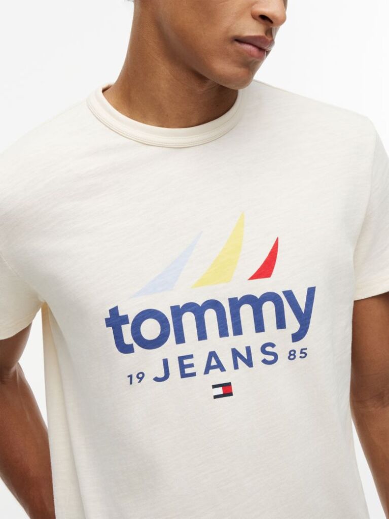 Beige Textured Jersey T-Shirt  Men