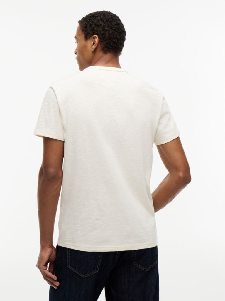 Beige Textured Jersey T-Shirt  Men
