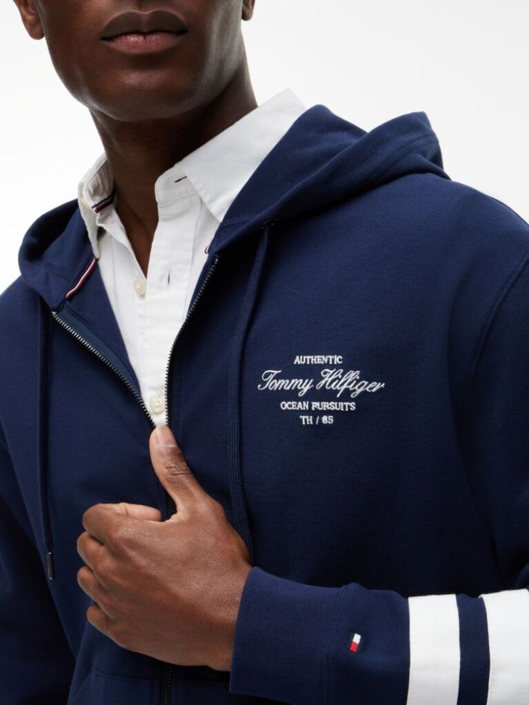 Μπλε Hoody Με Nautical Λογότυπο Και Φερμουάρ  Άνδρες