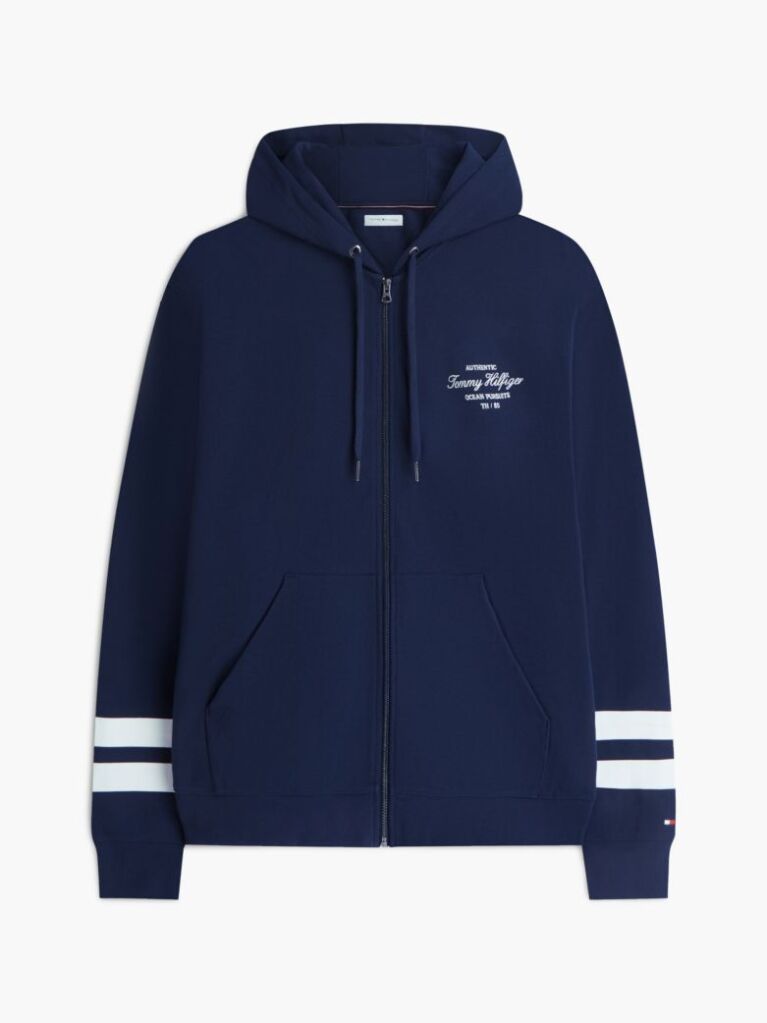 Μπλε Hoody Με Nautical Λογότυπο Και Φερμουάρ  Άνδρες