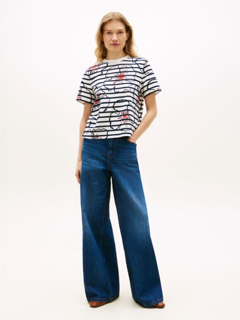 Multi T-Shirt Με Interlock Πλέξη Και Floral Σχέδιο  Γυναίκες