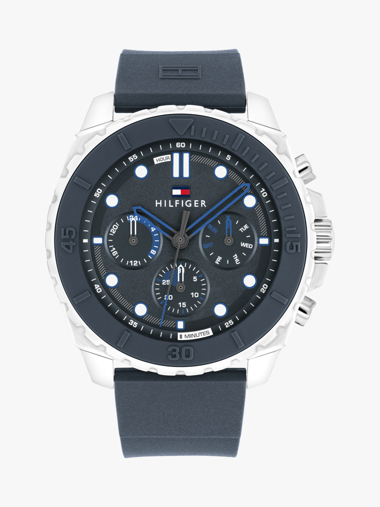 Blue Blue Silicone Bezel Sub-Counter Watch  Men