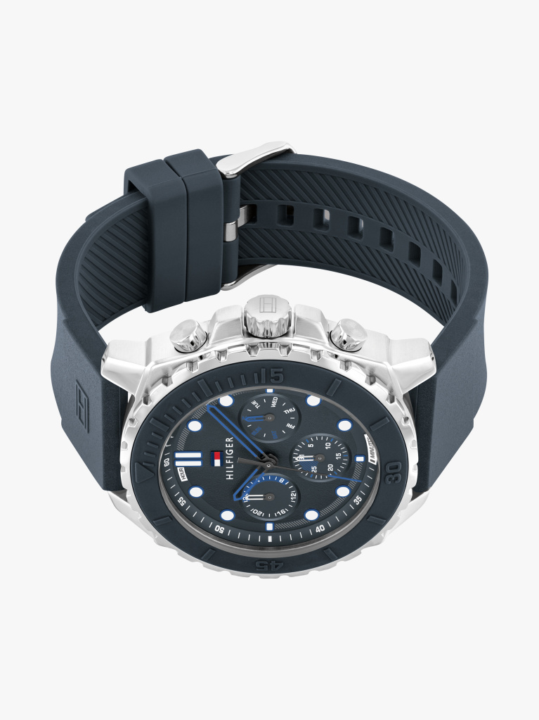 Blue Blue Silicone Bezel Sub-Counter Watch  Men