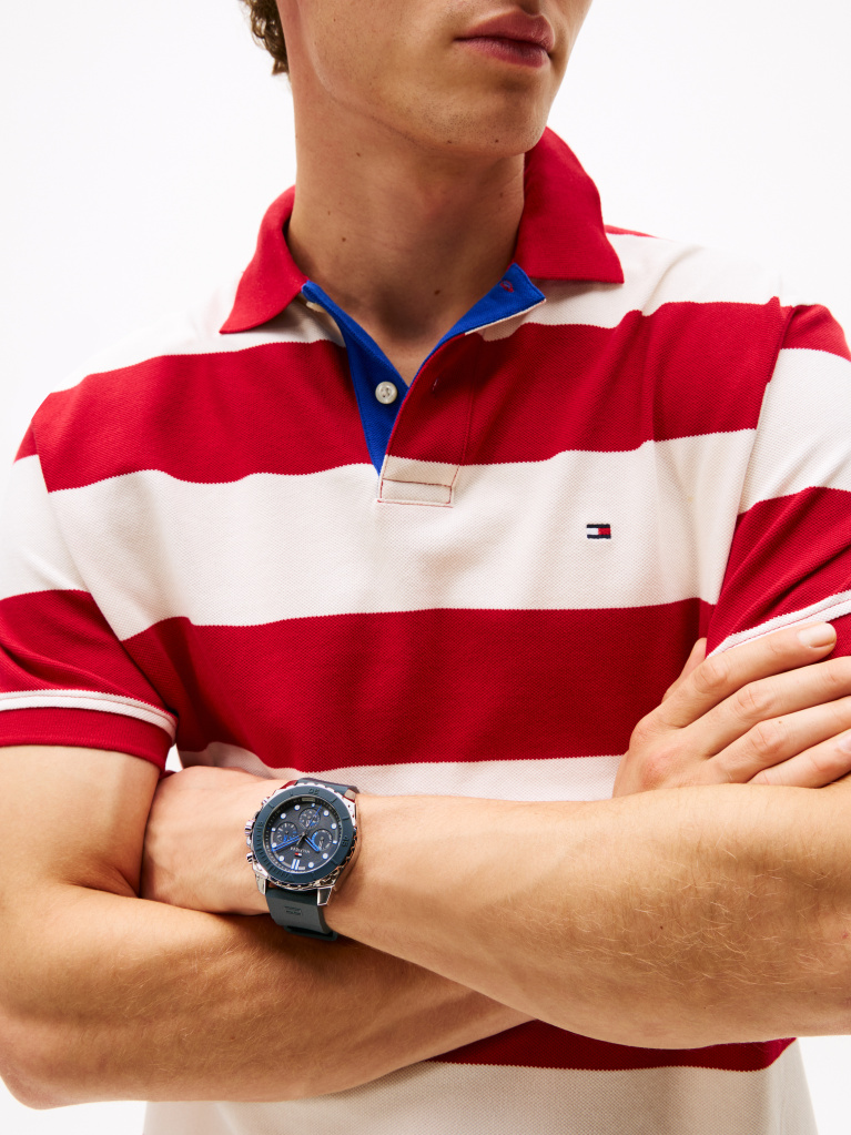Blue Blue Silicone Bezel Sub-Counter Watch  Men