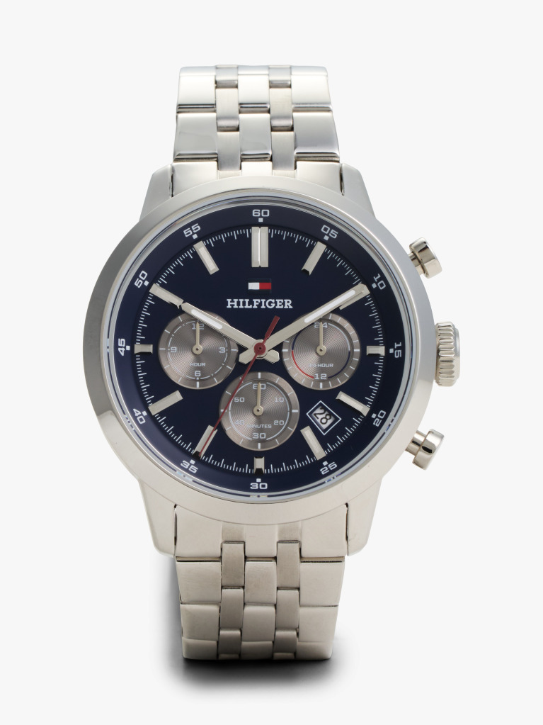Blue Blue Dial Stainless Steel Chronograph Watch  Men
