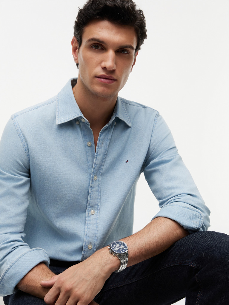 Blue Blue Dial Stainless Steel Chronograph Watch  Men