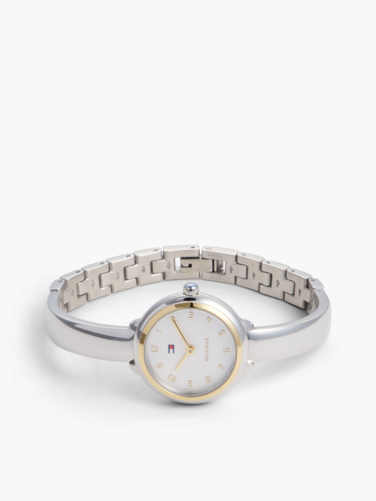 White Stainless Steel Bangle Watch  Women