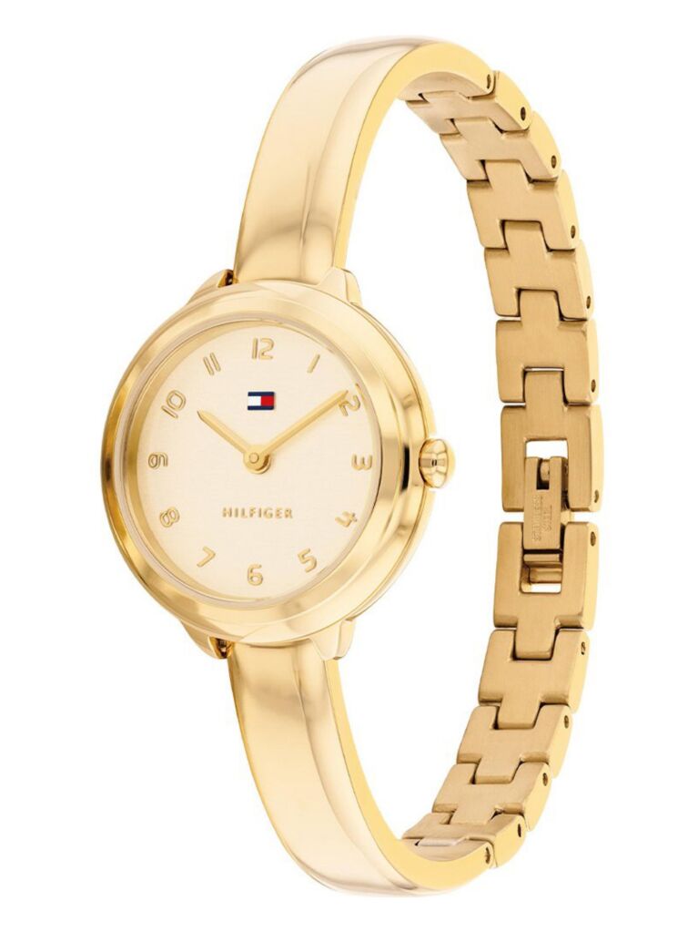 Gold Gold Toned Stainless Steel Bangle Watch  Women