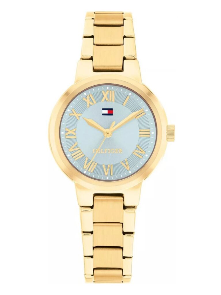 Blue Gold-Plated Chain-Link Watch  Women