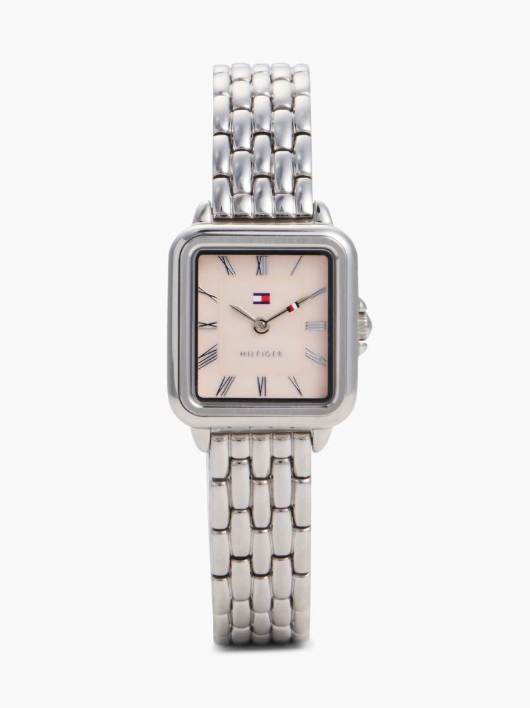 Pink Mother-Of-Pearl Dial Stainless Steel Watch  Women