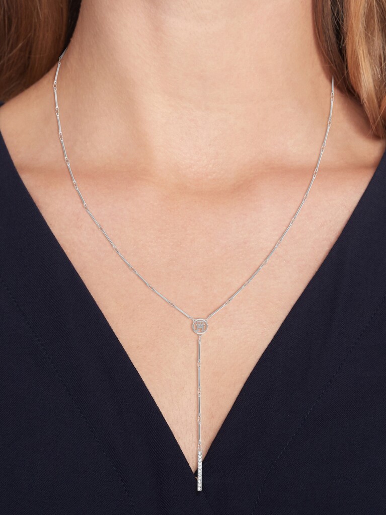 Silver Bar Chain Necklace  Women