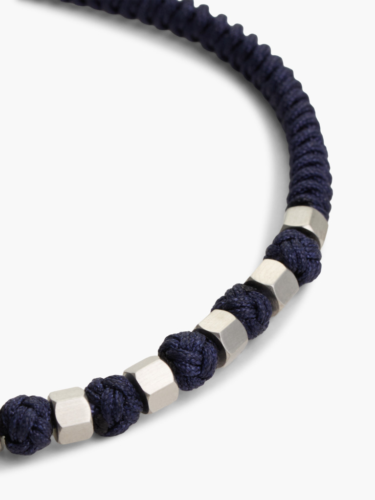 Blue Black Adjustable Sliding Knot Bracelet  Men