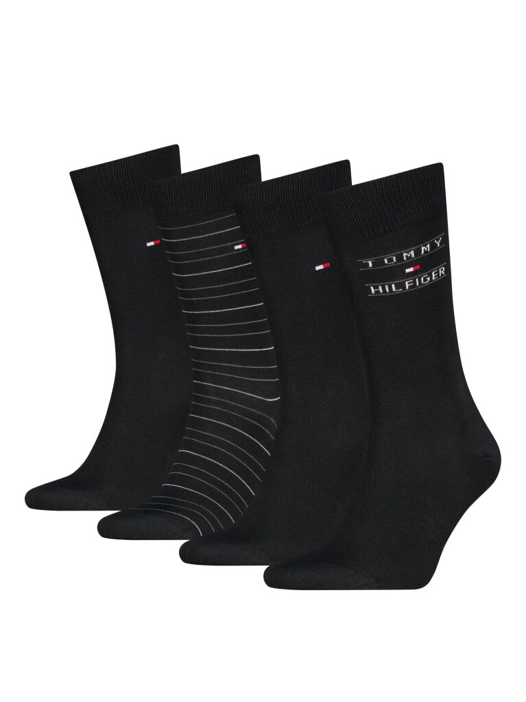 Black Tommy Hilfiger Men's Classic Socks 4 Pack  Men