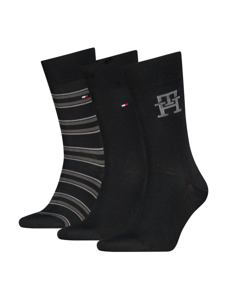 Black Tommy Hilfiger Men's Classic Socks 3 Pack  Men