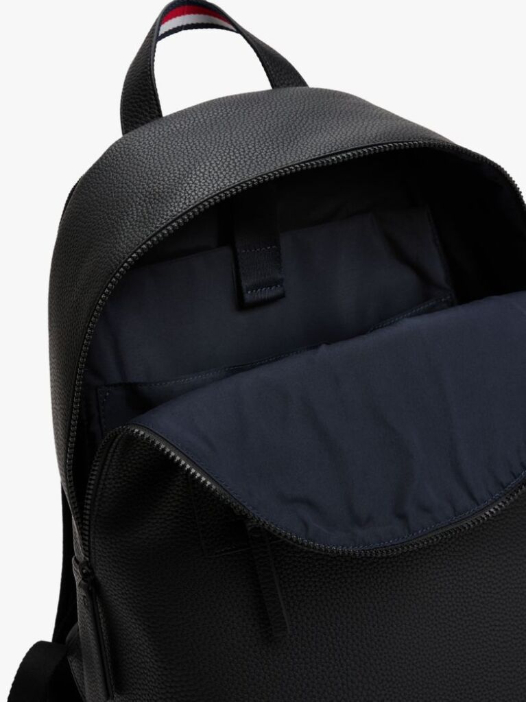 Black Essential Polyurethane Backpack  Men