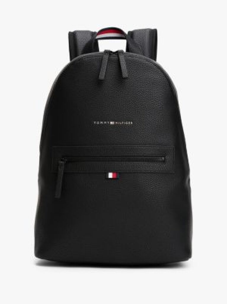 Black Essential Polyurethane Backpack  Men