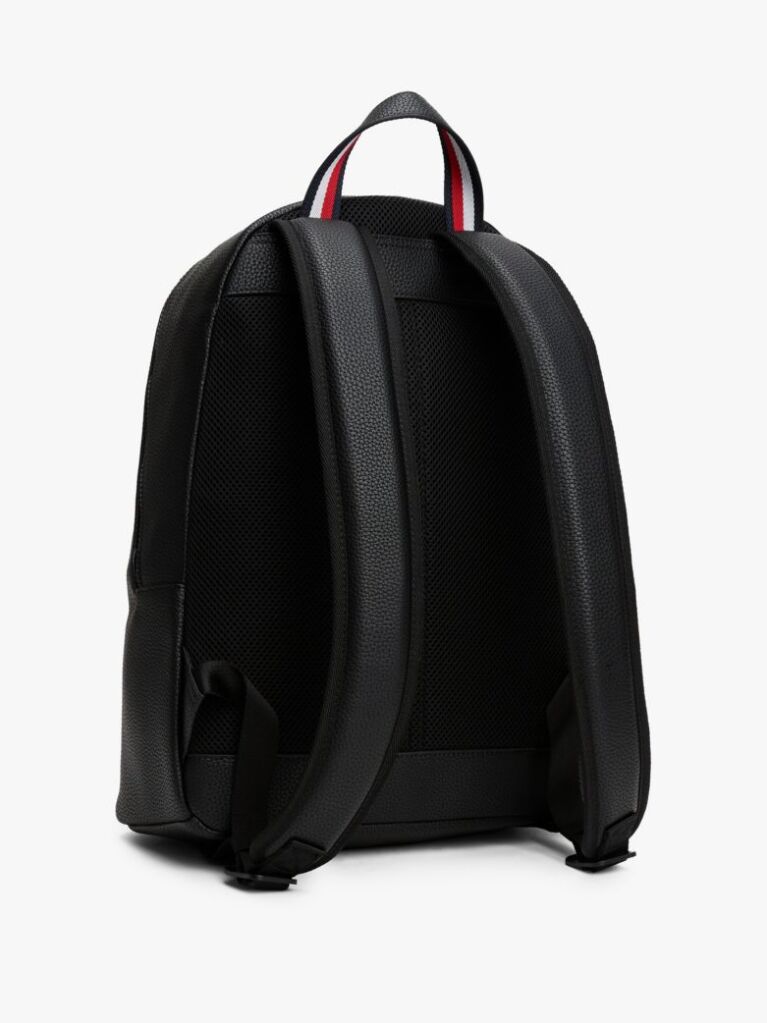 Black Essential Polyurethane Backpack  Men