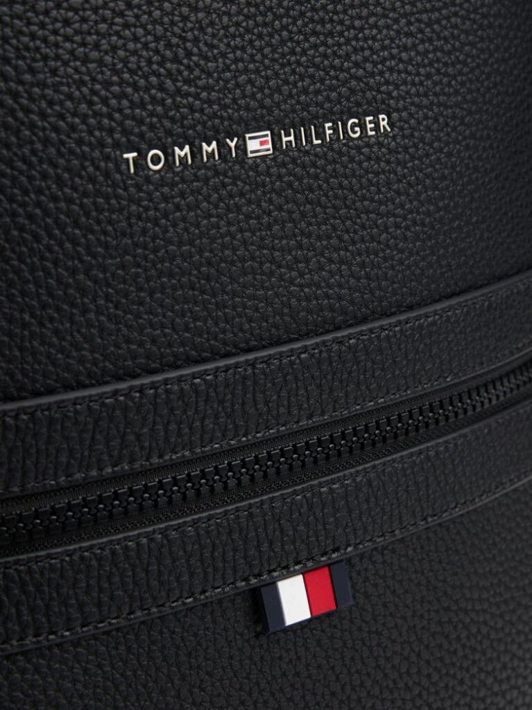 Black Essential Polyurethane Backpack  Men