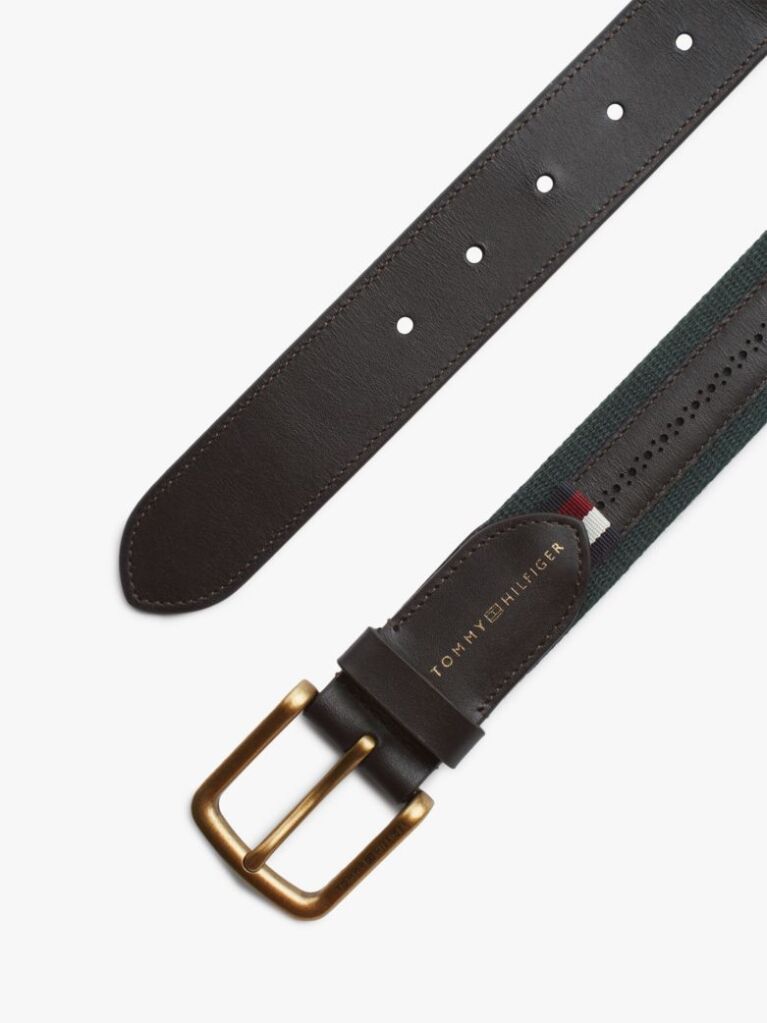 Blue Leather And Webbing Casual Belt  Men