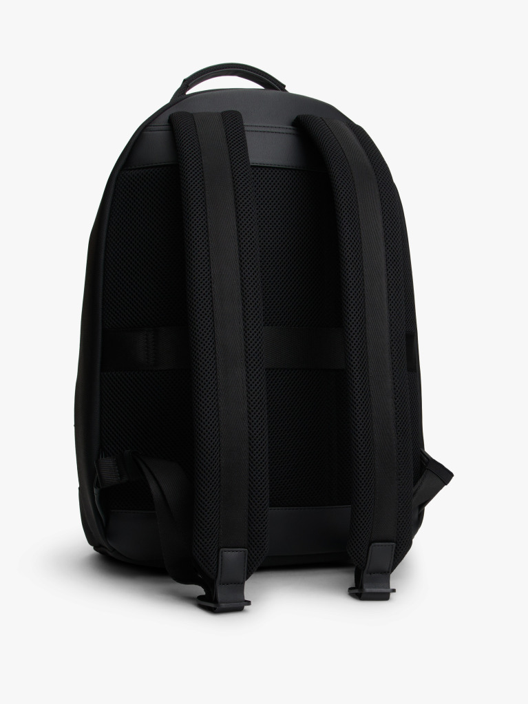 Black Metal Logo Backpack  Men