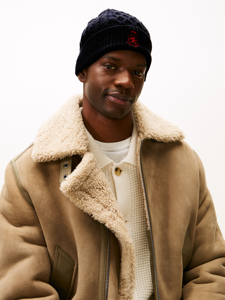 Multi TH Crest Cable Knit Beanie  Men