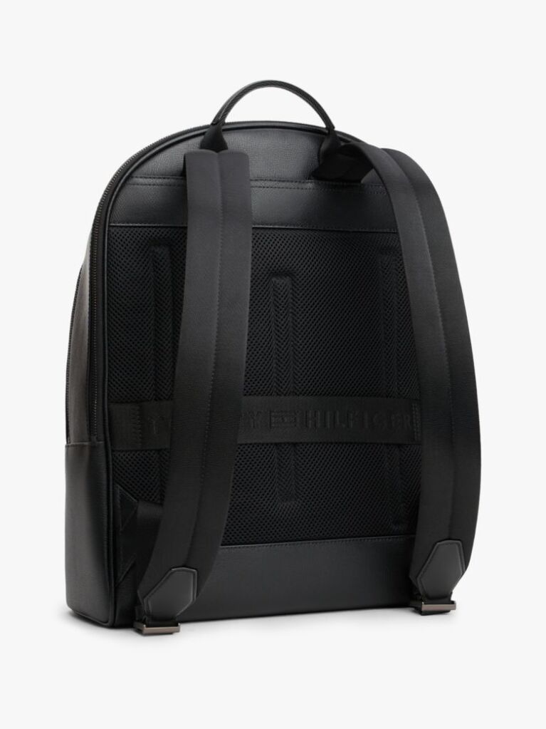 Black TH Business Leather Backpack  Men