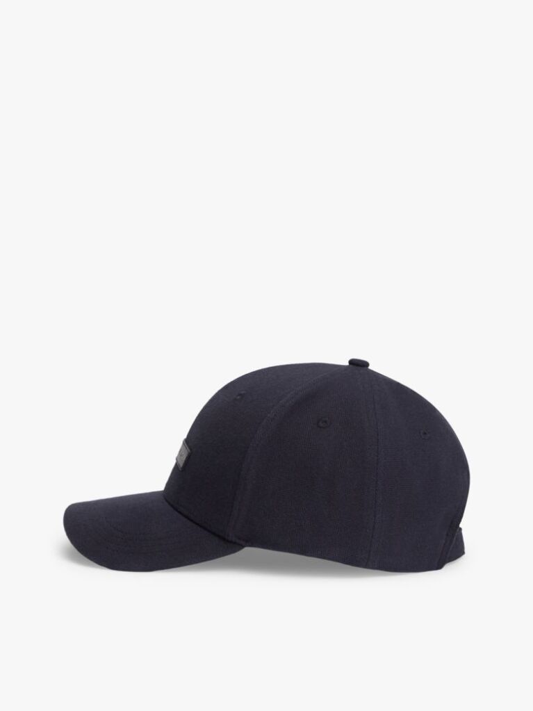 Blue Logo Patch Canvas Baseball Cap  Men