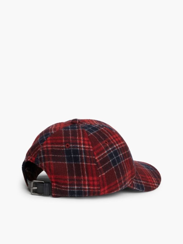 Multi Wool Blend Logo Check Baseball Cap  Men