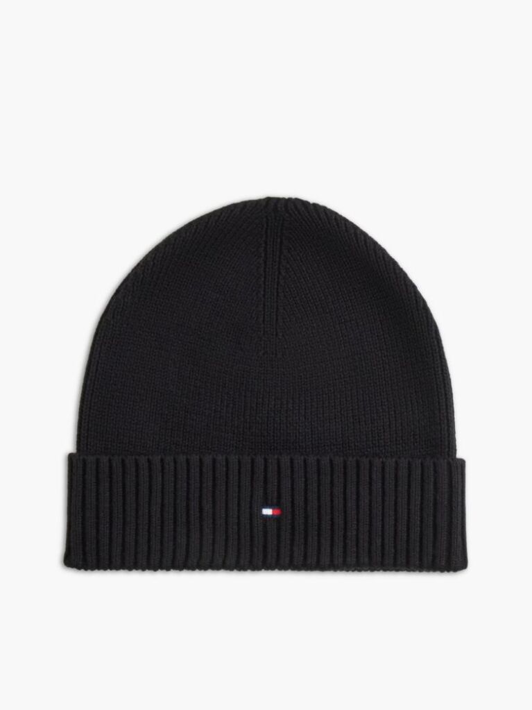 Black Hilfiger Flag Scarf And Beanie Gift Box  Men