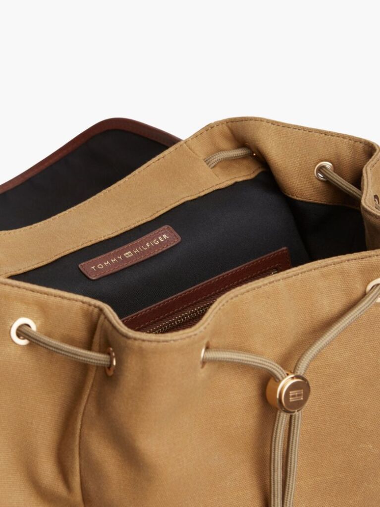 Brown Logo Patch Buckle Flap Backpack  Men