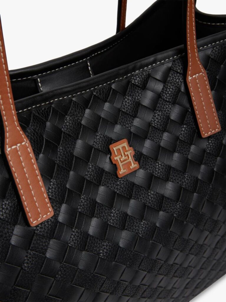 Black City TH Monogram Woven Tote Bag  Women