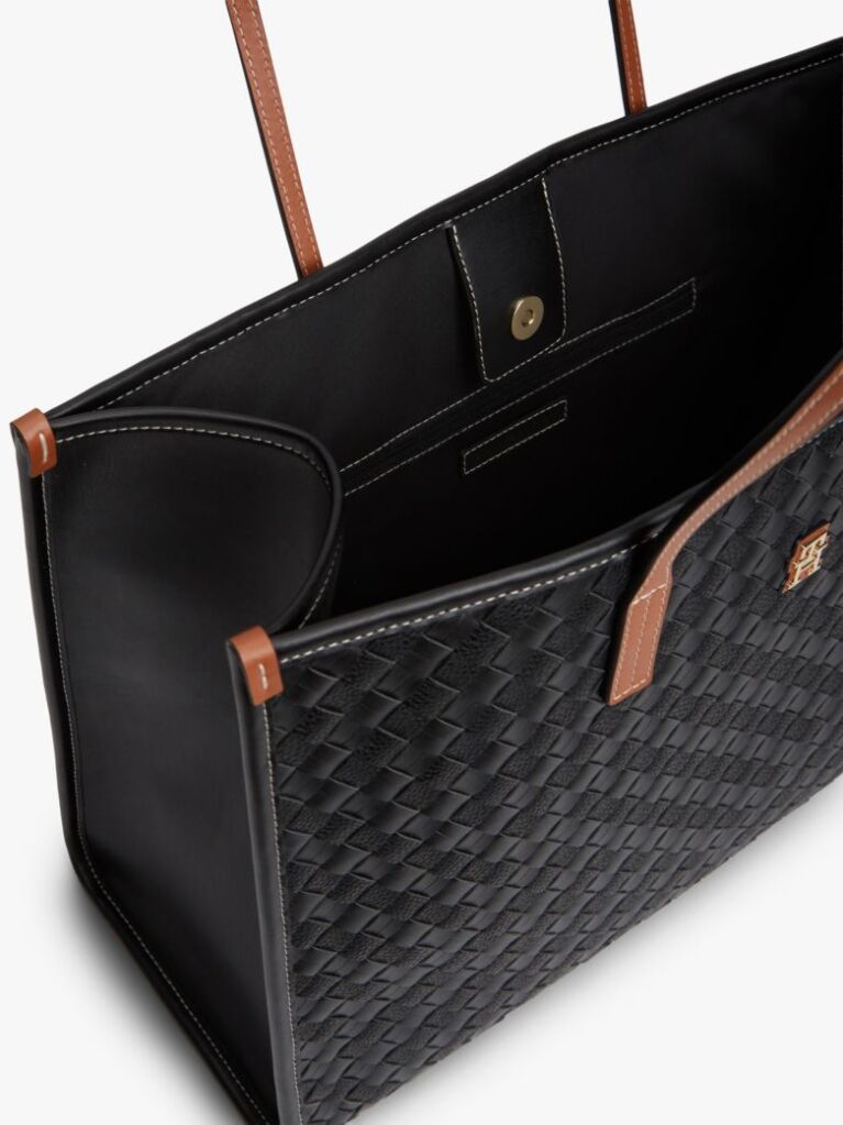 Black City TH Monogram Woven Tote Bag  Women