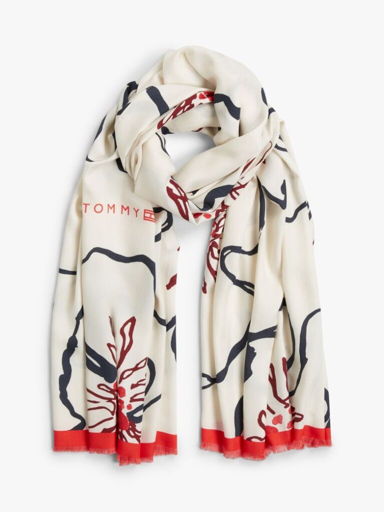 Multi Hilfiger Flag Floral Scarf  Women