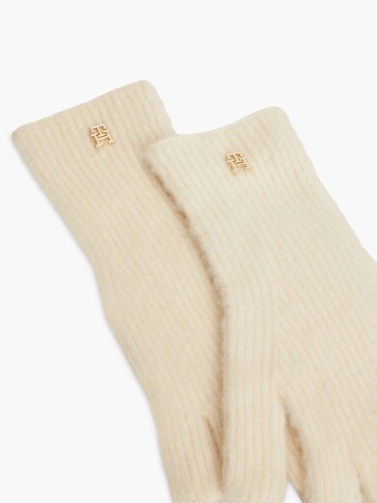 Μπεζ Chic TH Monogram Γάντια Από Αλπάκα  Γυναίκες