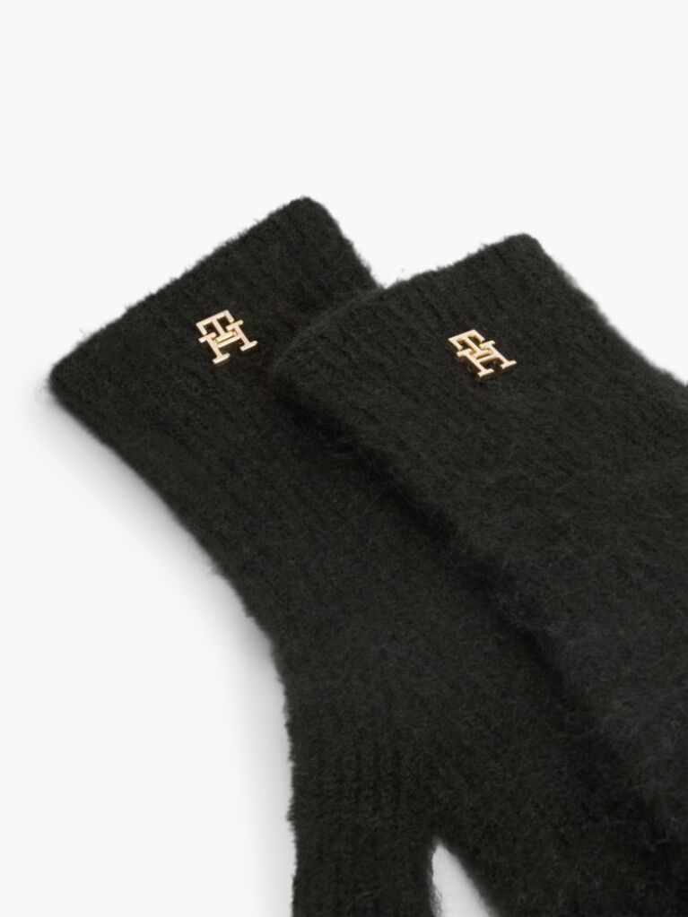 Μαύρο Chic TH Monogram Γάντια Από Αλπάκα  Γυναίκες