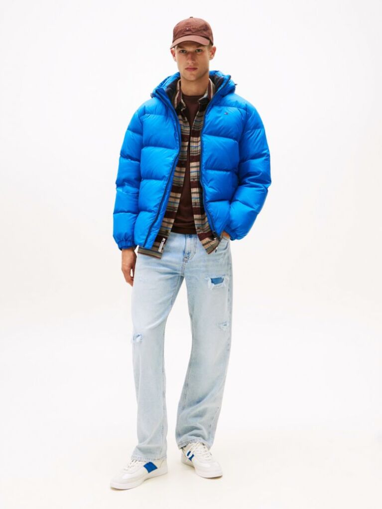 Blue Water Repellent Down Jacket  Men