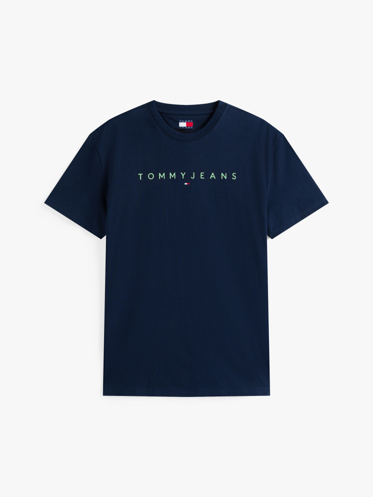 Μπλε T-Shirt Σε Κανονική Γραμμή Με Κεντητό Λογότυπο  Άνδρες