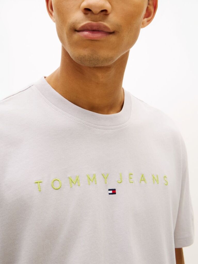 Γκρι T-Shirt Σε Κανονική Γραμμή Με Κεντητό Λογότυπο  Άνδρες