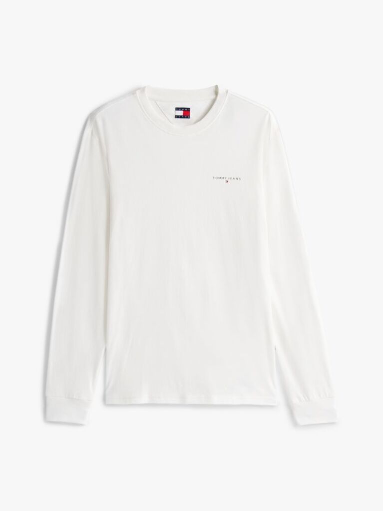 Μπεζ Μακρυμάνικο T-Shirt Σε Slim Γραμμή Με Λογότυπο  Άνδρες