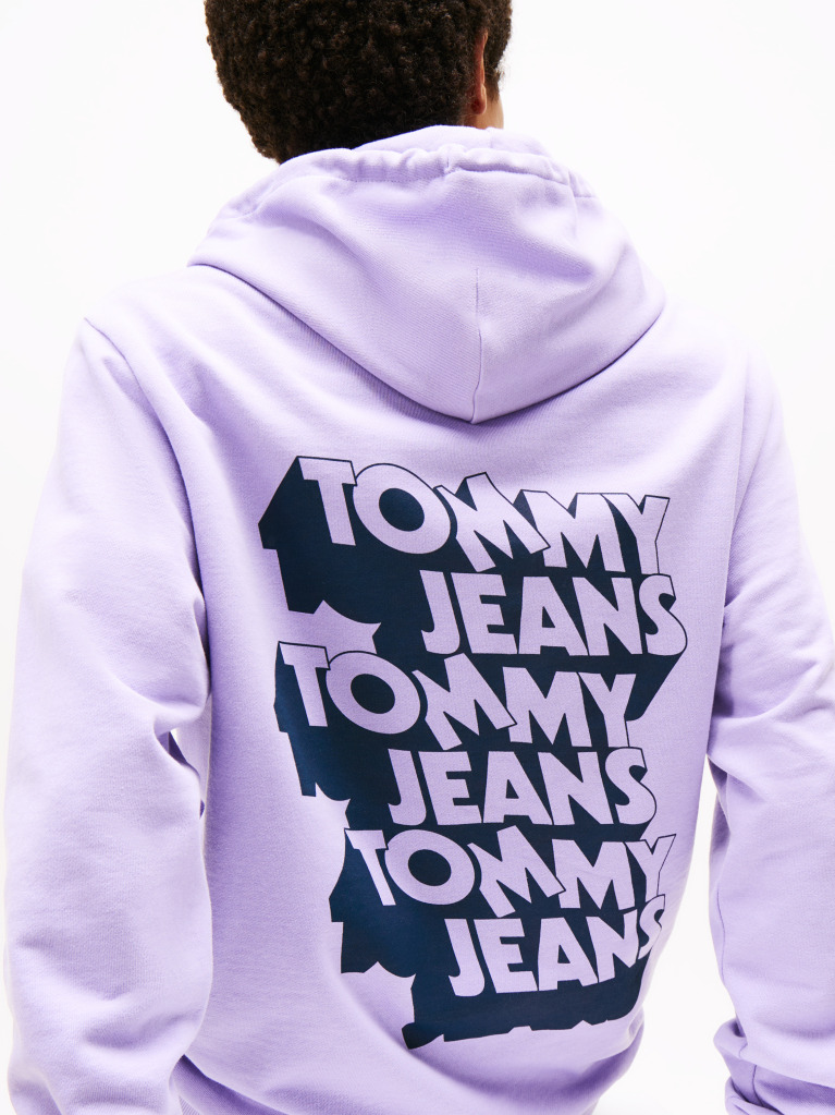 Μωβ Hoody Με Φινίρισμα Και Λογότυπο Στο Πίσω Μέρος  Άνδρες